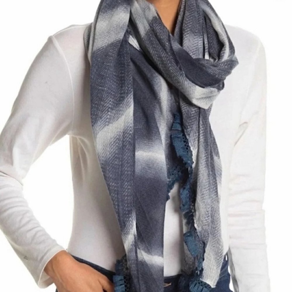 New w/Tags - Vince Camuto Ombre Frings Tassel Wrap, Tie Dye Ombre Pattern